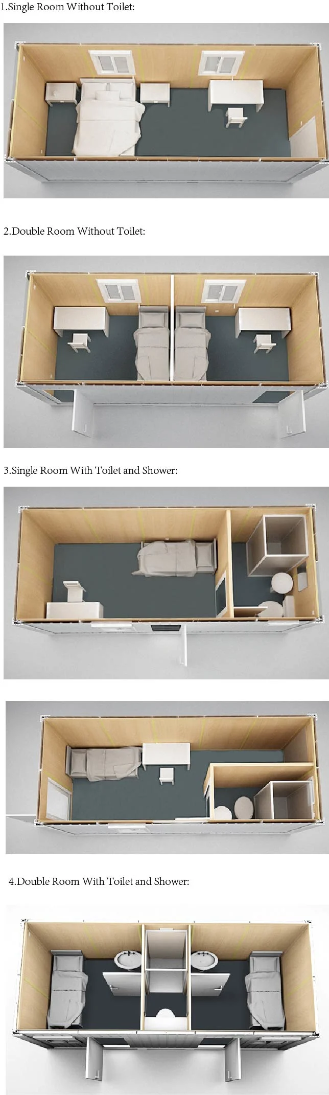 Fashionable Design 20 Feet Shipping Container House for Single Person Housing