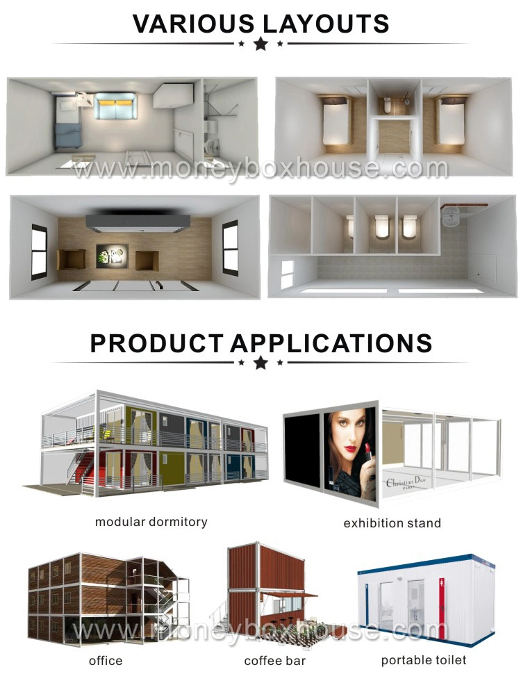 Prefab Stacked Two-Storey Movable Stylish Modern Shipping Cargo Container House