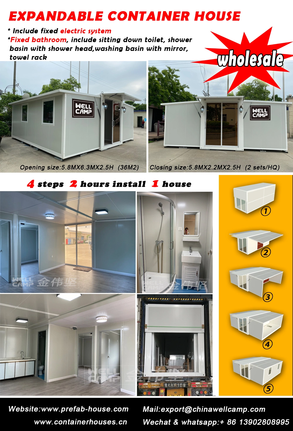 China Prefabricated Mobile Tiny Portable Shipping Steel Luxury Container Dorm House