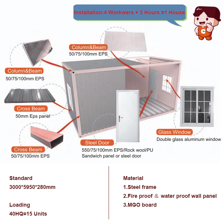 Detachable Container Office House Prefabricated House Prefab Container for Sale