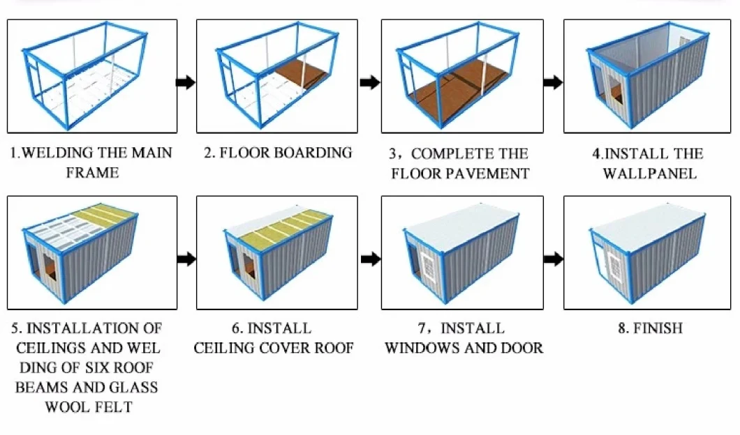 40FT /20FT Large Prefabricated Expandable Container Home 2 Bedroom Container House Expandable