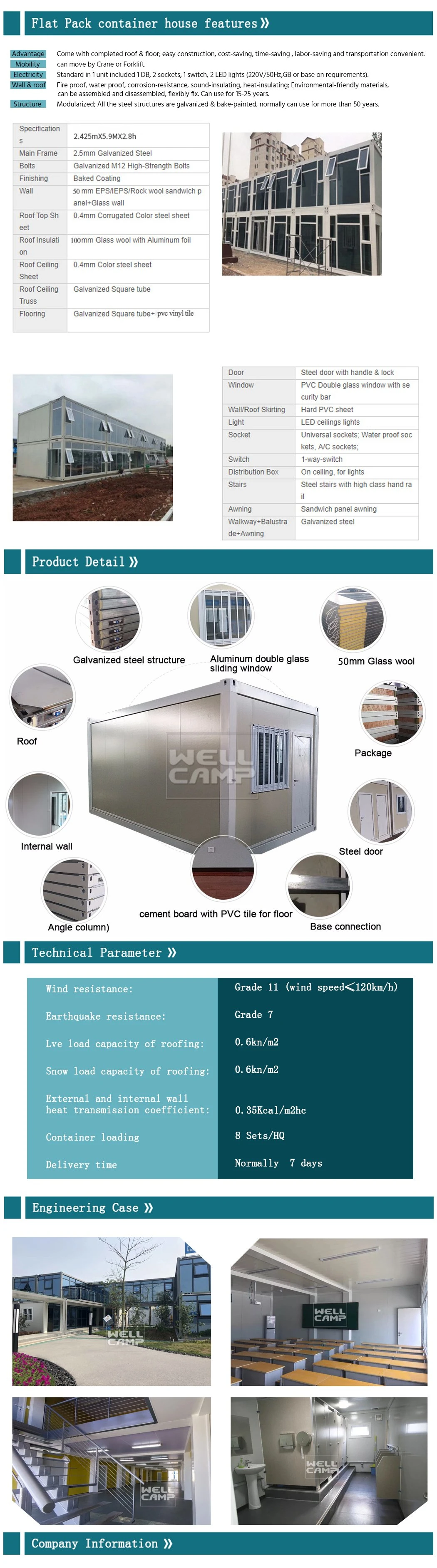 Luxury Morden Design 2 Story Container House Flat Pack Container Homes Villa Mobile Container Office Plans