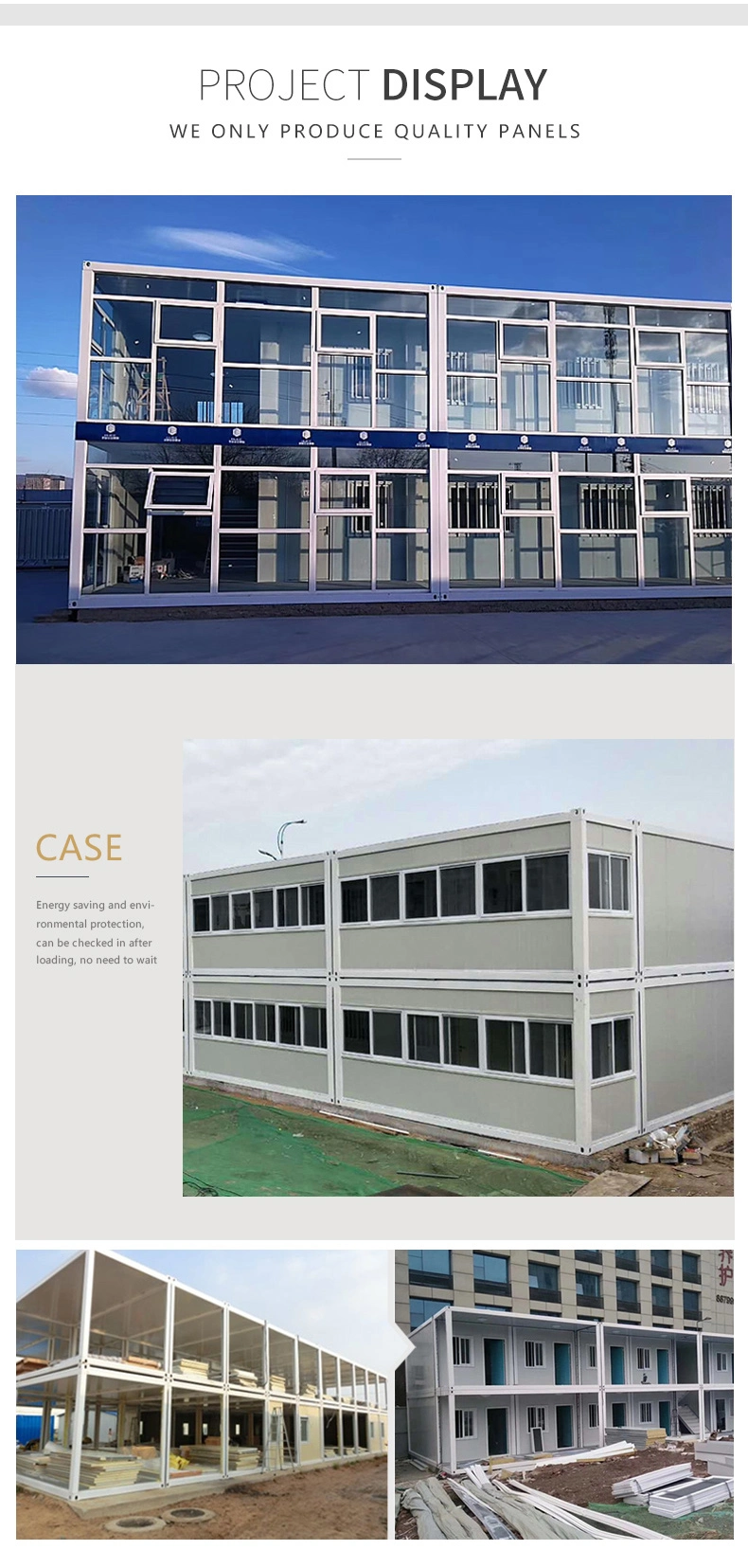 Single Story Prefab Container Homes Worker Dormitory for 24 People