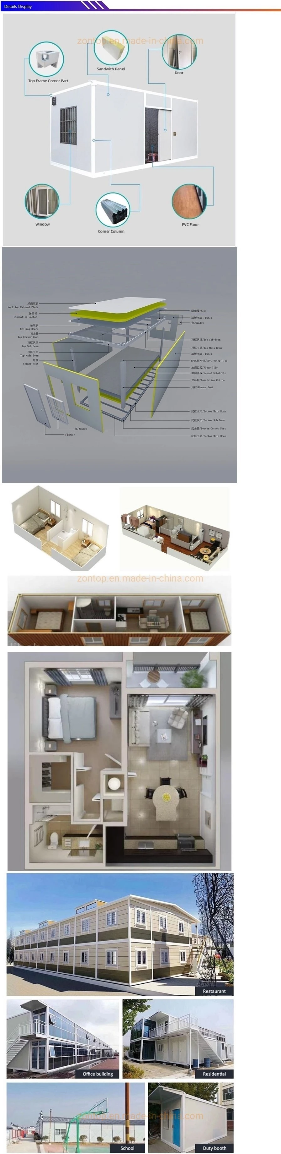 Factory Fully Furnished Approved Modified Prefab Shipping Container House